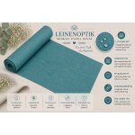 Tischläufer 40x140 cm petrol Leinenoptik beschichtet Lotuseffekt Tischband Mitteldecke