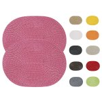 Tischset 2er Set oval 33x45 cm Basket Platzset abwaschbar Platzdeckchen geflochten