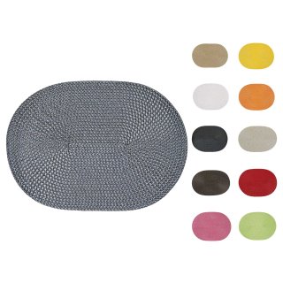 Tischset oval 33x45 cm Basket Platzset abwaschbar Platzdeckchen geflochtene Optik