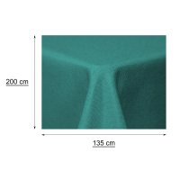 Tischdecke 135x200 cm petrol eckig beschichtet Leinenoptik wasserabweisend Lotuseffekt