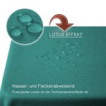 Tischdecke 135x200 cm petrol eckig beschichtet Leinenoptik wasserabweisend Lotuseffekt