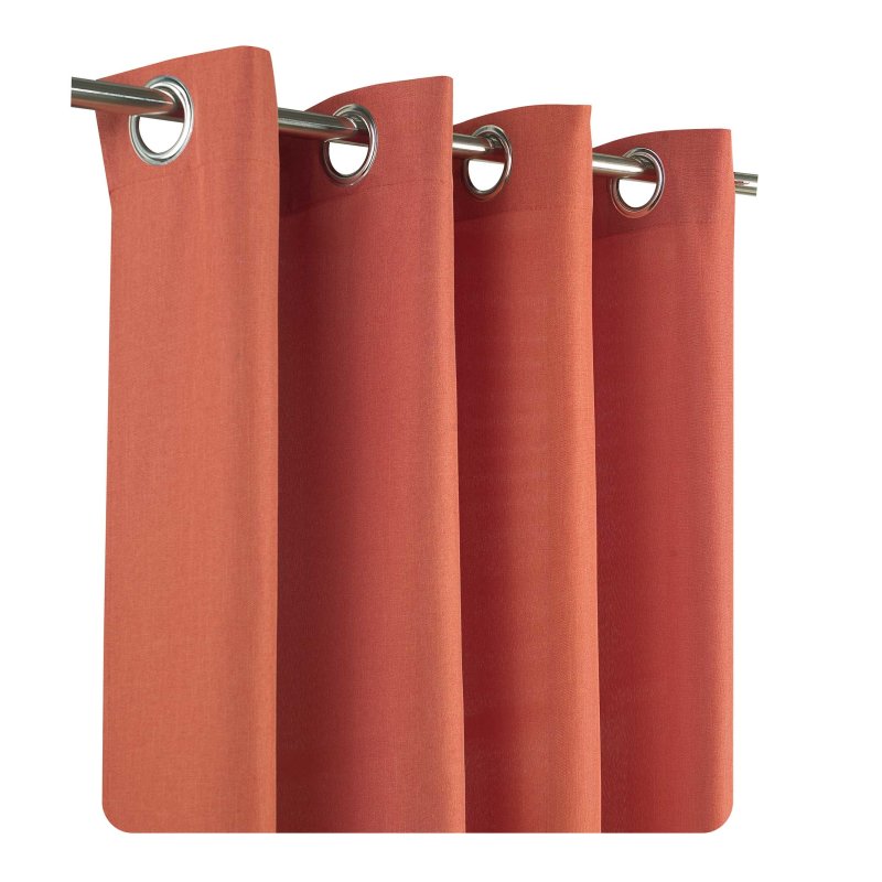 Vorhang 140x245 cm Ösen terracotta blickdicht Struktur Leinenoptik un, 18,95 €