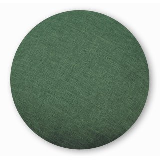Kissenbezug rund 40 cm grün dunkel Leinenoptik Kissenhülle Struktur Deko Kissen