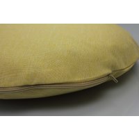Kissenbezug rund 60 cm gelb Leinenoptik Kissenhülle Struktur Deko Kissen