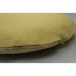 Kissenbezug rund 60 cm gelb Leinenoptik Kissenhülle Struktur Deko Kissen