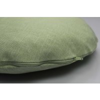 Kissenbezug rund 60 cm grün hell Leinenoptik Kissenhülle Struktur Deko Kissen