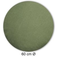 Kissenbezug rund 60 cm grün hell Leinenoptik Kissenhülle Struktur Deko Kissen
