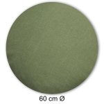 Kissenbezug rund 60 cm grün hell Leinenoptik Kissenhülle Struktur Deko Kissen