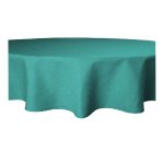 Tischdecke petrol rund 160 cm Ø beschichtet Leinenoptik wasserabweisend Lotuseffekt