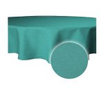 Tischdecke petrol rund 160 cm Ø beschichtet Leinenoptik wasserabweisend Lotuseffekt