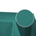 Tischdecke 130x340 cm petrol eckig beschichtet Leinenoptik wasserabweisend Lotuseffekt