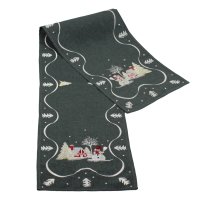 Weihnachten Tischläufer 35 x 170 cm Tischdecke mit Stickerei Weihnachtsdeko Leinenoptik