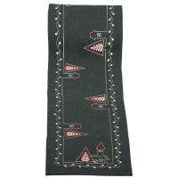 Weihnachten Tischläufer 35 x 170 cm Tischdecke mit Stickerei Weihnachtsdeko Leinenoptik