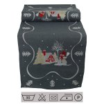 Weihnachten Tischläufer 35 x 170 cm Tischdecke mit Stickerei Weihnachtsdeko Leinenoptik