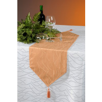 Tischläufer orange 30x160 cm Damast Streifen Tischband modern Tischdecke Mitteldecke