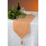 Tischläufer orange 30x160 cm Damast Streifen Tischband modern Tischdecke Mitteldecke