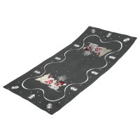 Tischläufer 40 x 90 cm Weihnachten Tischdecke mit Stickerei Weihnachtsdeko Leinenoptik