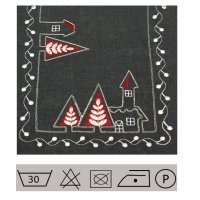 Tischläufer 40 x 90 cm Weihnachten Tischdecke mit Stickerei Weihnachtsdeko Leinenoptik