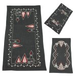 Tischläufer 40 x 90 cm Weihnachten Tischdecke mit Stickerei Weihnachtsdeko Leinenoptik