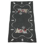 Tischläufer 40 x 90 cm Weihnachten Tischdecke mit Stickerei Weihnachtsdeko Leinenoptik