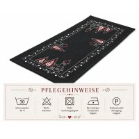 Tischläufer 40 x 90 cm Weihnachten Kirche Tischdecke mit Stickerei Weihnachtsdeko Leinenoptik