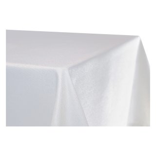 Tischdecke fleckenabweisend Leinenoptik Weiß 110x160 cm eckig bügelfrei beschichtet Lotuseffekt