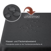 Tischdecke Leinenoptik Anthrazit 110 x 220 cm eckig Lotuseffekt beschichtet wasserabweisend schmutzabweisend