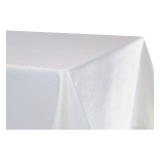 Tischdecke 110x220 cm weiß eckig Leinenoptik wasserabweisend beschichtet Mitteldecke