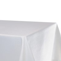 Tischdecke Leinenoptik Weiß 110 x 220 cm eckig Lotuseffekt beschichtet wasserabweisend schmutzabweisend