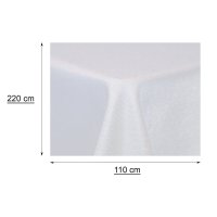 Tischdecke Leinenoptik Weiß 110 x 220 cm eckig Lotuseffekt beschichtet wasserabweisend schmutzabweisend
