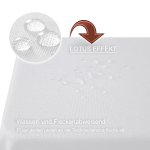 Tischdecke Leinenoptik Weiß 110 x 220 cm eckig Lotuseffekt beschichtet wasserabweisend schmutzabweisend