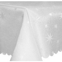 Tischdecke 180 cm rund Lurex Sterne Weihnachten Tischwäsche glänzend weihnachtlich