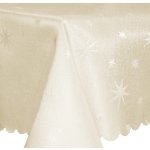 Tischdecke 135 x 180 cm oval Lurex Sterne Weihnachten Tischwäsche glänzend weihnachtlich
