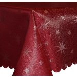 Tischdecke 135 x 180 cm oval Lurex Sterne Weihnachten Tischwäsche glänzend weihnachtlich