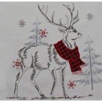 Kissenbezug 40x40 cm Weihnachten Hirsch bestickt Kissen...