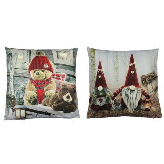 Kissenbezug 40x40 cm Weihnachten Kissen Deko Samt Weich Kissenhülle Dekokissen