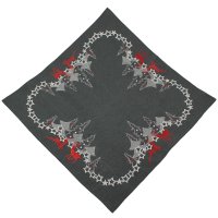 Tischdecke Weihnachten Stickerei Weihnachtsdeko Leinenoptik Mitteldecke Advent