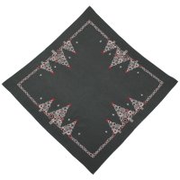 Tischdecke Weihnachten Stickerei Weihnachtsdeko Leinenoptik Mitteldecke Advent