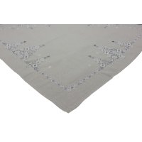Tischdecke Weihnachten Stickerei Weihnachtsdeko Leinenoptik Mitteldecke Advent
