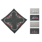 Tischdecke Weihnachten Stickerei Weihnachtsdeko Leinenoptik Mitteldecke Advent