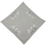 Tischdecke Weihnachten Stickerei Weihnachtsdeko Leinenoptik Mitteldecke Advent