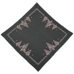 Tischdecke Weihnachten Stickerei Weihnachtsdeko Leinenoptik Mitteldecke Advent
