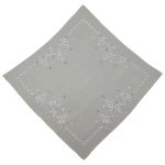 Tischdecke Weihnachten Stickerei Weihnachtsdeko Leinenoptik Mitteldecke Advent