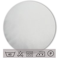 Kissenbezug rund 80 cm weiß Leinenoptik Kissenhülle Struktur Deko Kissen