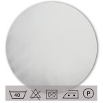 Kissenbezug rund 80 cm weiß Leinenoptik Kissenhülle Struktur Deko Kissen