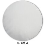 Kissenbezug rund 80 cm weiß Leinenoptik Kissenhülle Struktur Deko Kissen