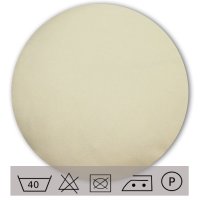 Kissenbezug rund 80 cm ecru Leinenoptik Kissenhülle Struktur Deko Kissen