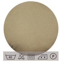 Kissenbezug rund 80 cm beige natur Leinenoptik Kissenhülle Struktur Deko Kissen