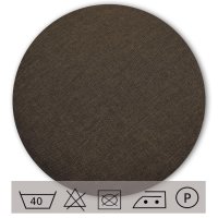 Kissenbezug rund 80 cm braun Leinenoptik Kissenhülle Struktur Deko Kissen