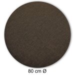 Kissenbezug rund 80 cm braun Leinenoptik Kissenhülle Struktur Deko Kissen